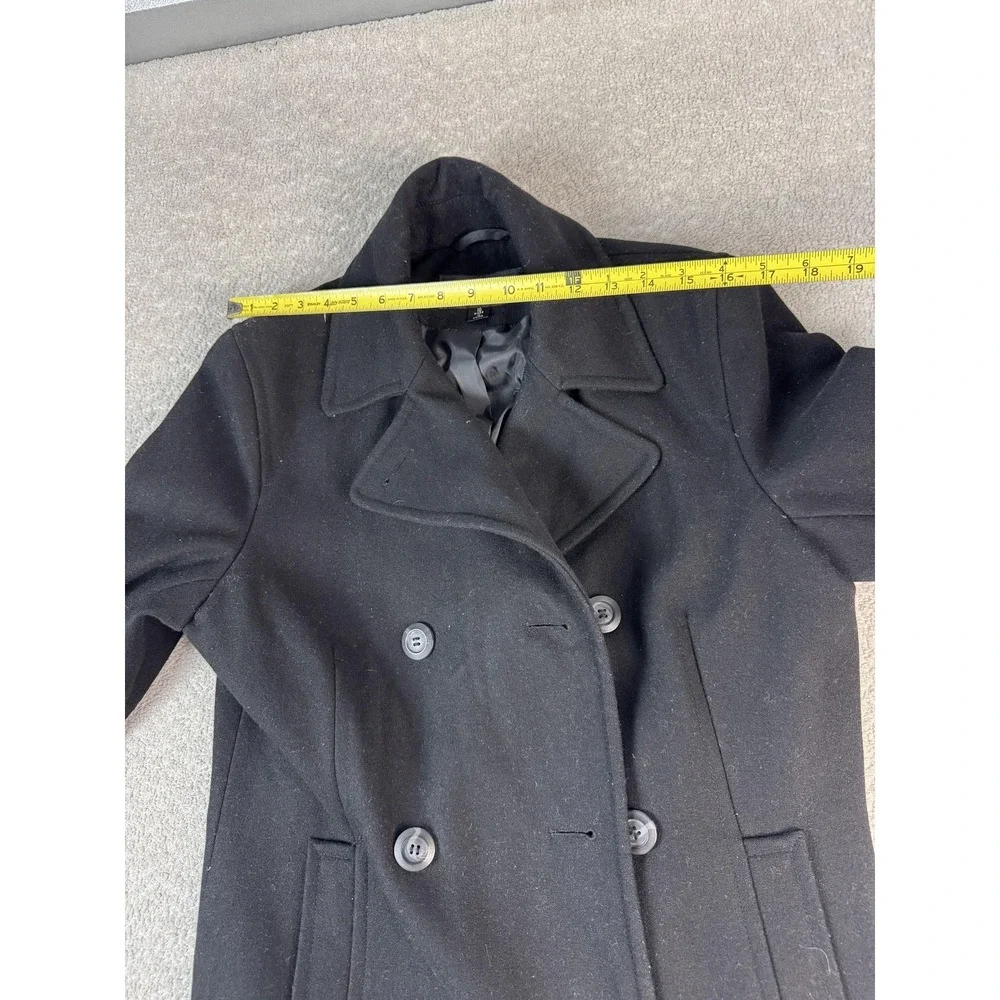 Kristen Blake Pea Coat Womens‎ 10 Black Wool Blend Double Breasted Winter Jacket